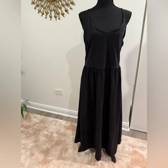 Athleta Black Elation V Neck Hybrid Dress (sz L) - Picture 6 of 9